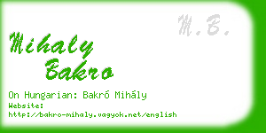 mihaly bakro business card