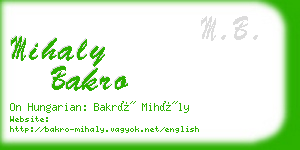 mihaly bakro business card